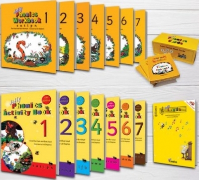 پک کامل کتاب و فلش کارت جولی فونیکس Jolly Phonics 